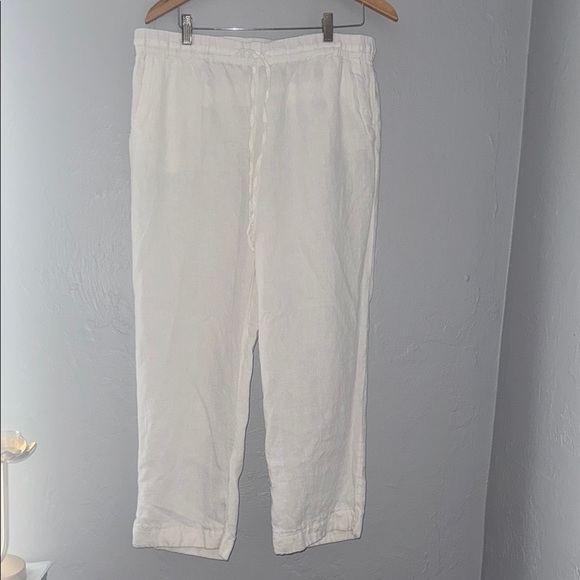 Linen White Joggers Lightweight Relaxed Fit 91 - Picture 1 of 9